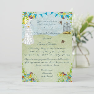 Invitation Parapluie solaire Guirlande Jardin Enterrement de