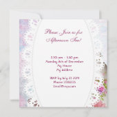 Invitation Parapluie Tea Party Pink Floral Teapot (Dos)