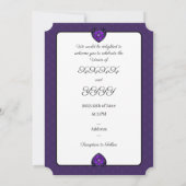 Invitation Parapluie violet & coeurs .7 (Dos)