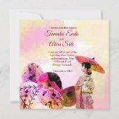 Invitation Parapluies et mariage sur mesure de la dame (Devant)