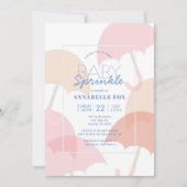 Invitation Parapluies roses Girl Baby Sprinkle Douche (Devant)