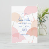 Invitation Parapluies roses Girl Baby Sprinkle Douche (Debout devant)