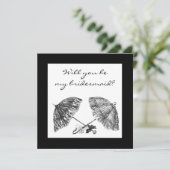 Invitation parapluies vintage invitent (Debout devant)