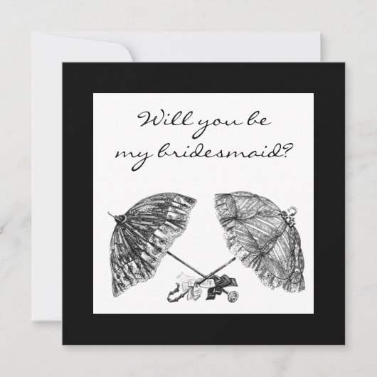 Invitation parapluies vintage invitent (Devant)