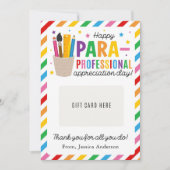 Invitation Paraprofessional Appreciation Day Gift Card Holder (Devant)