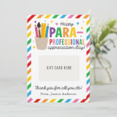 Invitation Paraprofessional Appreciation Day Gift Card Holder (Debout devant)