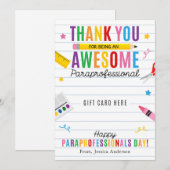 Invitation Paraprofessional Appreciation Day Gift Card Holder (Devant / Derrière)