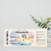 Invitation Parasailing Ticket Gift Certificate (Debout devant)