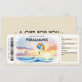 Invitation Parasailing Ticket Gift Certificate (Devant / Derrière)