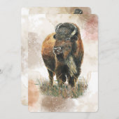 Invitation Parc animalier de bison de Buffalo Fête d'annivers (Devant / Derrière)