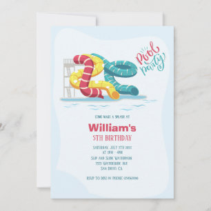 Invitation Parc aquatique Piscine fête d'anniversaire Photo