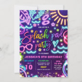 Invitation Parc aquatique Splash Pad Fête Anniversaire Tie Dy (Devant)