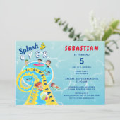 Invitation Parc aquatique Splash Waterslide Summer Birday Par (Debout devant)