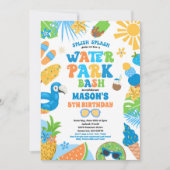 Invitation Parc aquatique tropical fête d'été (Devant)