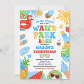Invitation Parc aquatique tropical fête d'été (Devant)