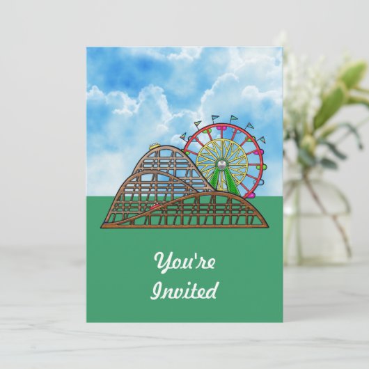 Invitation Parc d'attractions (Debout devant)