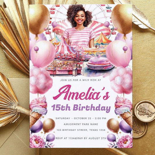 Invitation Parc d'attractions afro-américain d'anniversaire