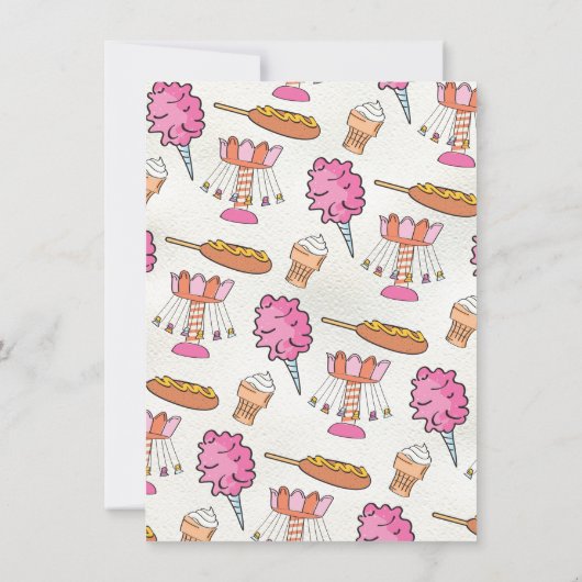 Invitation Parc d'attractions Fair Carnival Cirque Anniversai (Dos)