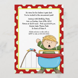 Invitation Parc d'attractions Roller Dessous de verre 5x7 Ann