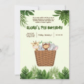 Invitation Parc des enfants Nature verte Animaux Anniversaire (Devant)