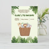 Invitation Parc des enfants Nature verte Animaux Anniversaire (Debout devant)