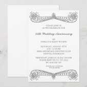 Invitation Parc floral d'argent 25e anniversaire de mariage (Devant / Derrière)
