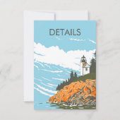 Invitation Parc national Acadia Détails Mariage Retro (Dos)