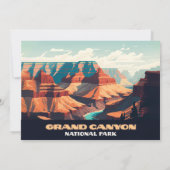 Invitation Parc national du Grand Canyon Arizona Retro (Dos)