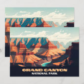 Invitation Parc national du Grand Canyon Arizona Retro (Devant / Derrière)