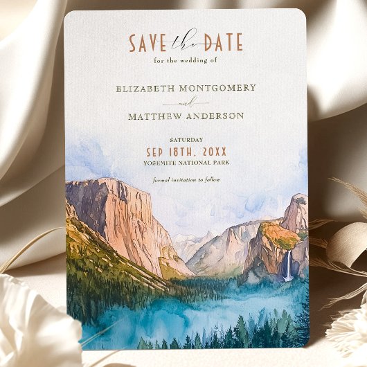 Invitation Parc national Yosemite Enregistrer la date Vue du 