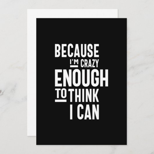 Invitation Parce que je suis assez fou pour penser que je peu (Devant / Derrière)