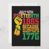 Invitation Parce que Mes ancêtres n'étaient pas libres en 177 (Devant)