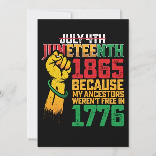 Invitation Parce que Mes ancêtres n'étaient pas libres en 177 (Devant)