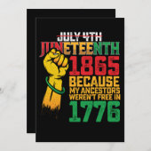 Invitation Parce que mes ancêtres n'étaient pas libres le 4 j (Devant / Derrière)