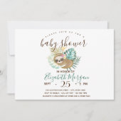 Invitation Parcelle, Palme, Baby shower Pois (Devant)