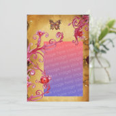 Invitation PARCHEMENT DE BOUTEILLE Modèle photo brun rouge (Debout devant)