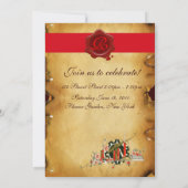 INVITATION PARCHEMENT DE DIPLÔME MONOGRAMME DE SCEAU DE CIRE  (Dos)