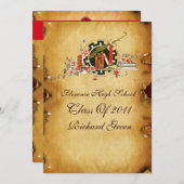 INVITATION PARCHEMENT DE DIPLÔME MONOGRAMME DE SCEAU DE CIRE  (Devant / Derrière)