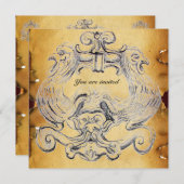 INVITATION PARCHEMENT DE GROTÉSSE FLORENTINE DE TAROT/ANTIQUE (Devant / Derrière)