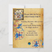 INVITATION PARCHEMENT FLORAL DE NOËL NATIVITÉ AVEC GEM BLEU (Dos)