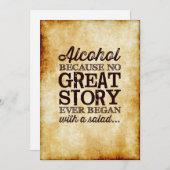 Invitation Parchemin 5x7 Panneau de tableau Alcool parce que (Devant / Derrière)