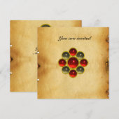 Invitation Parchemin agate rubis MON (Devant / Derrière)