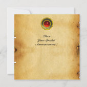 Invitation Parchemin agate rubis MON (Dos)