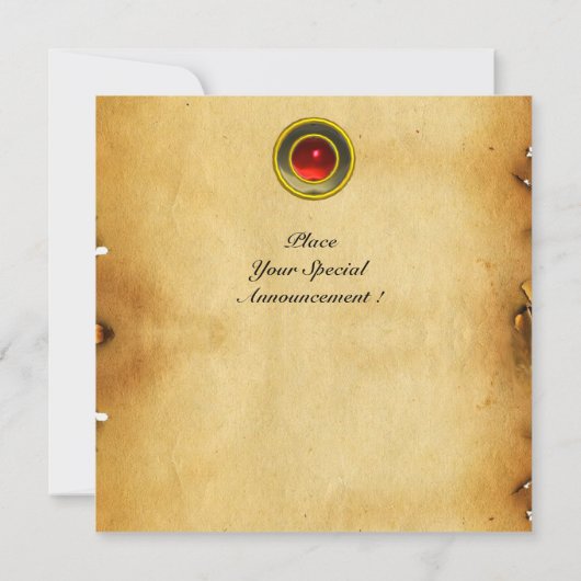 Invitation Parchemin agate rubis MON (Dos)