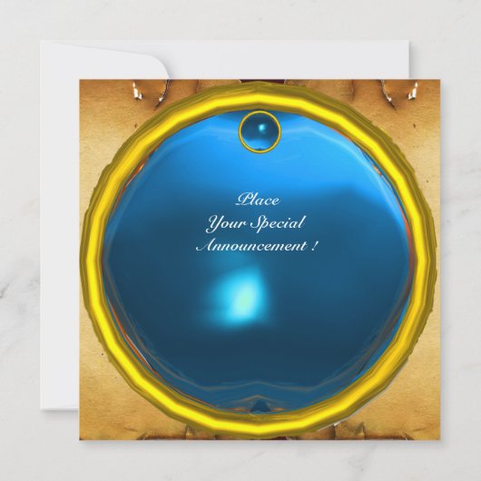 Invitation Parchemin bleu saphir MON (Dos)