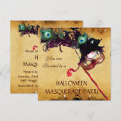 Invitation parchemin de FÊTE COSTUMÉE D'HALLOWEEN (Devant / Derrière)