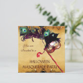 Invitation parchemin de FÊTE COSTUMÉE D'HALLOWEEN (Debout devant)