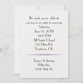 Invitation Parchemin de mariage blanc avec bordure florale (Dos)