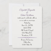 Invitation Parchemin de mariage blanc avec lilas et hydrangea (Dos)