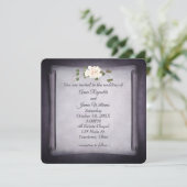 Invitation Parchemin de mariage violet foncé (Debout devant)